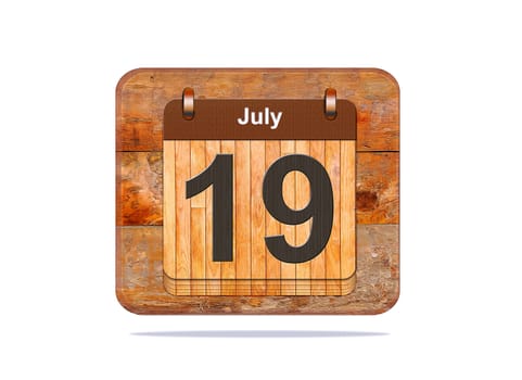 Calendar with the date of July 19.