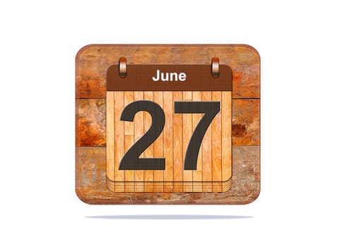 Calendar with the date of June 27.