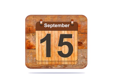 Calendar with the date of September 15.