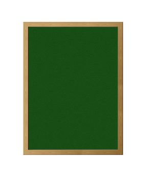 Vertical green chalkboard isolated on white background.