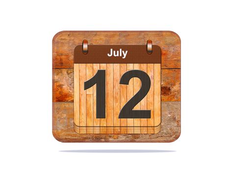 Calendar with the date of July 12.