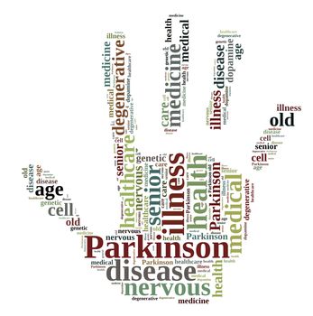 Word cloud illustration on Parkinson's disease.