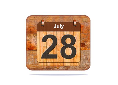 Calendar with the date of July 28.