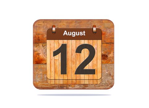 Calendar with the date of August 12.