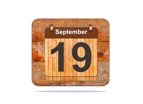 Calendar with the date of September 19.