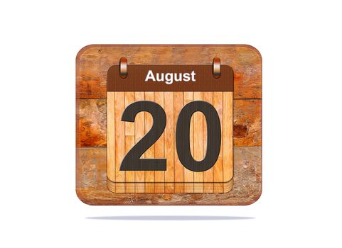 Calendar with the date of August 20.