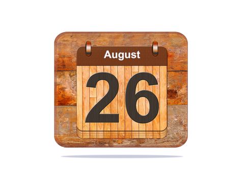 Calendar with the date of August 26.