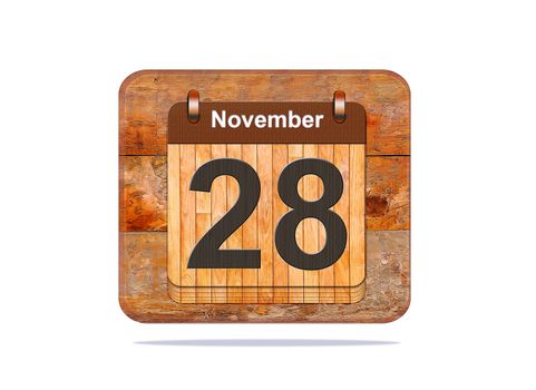 Calendar with the date of November 28.