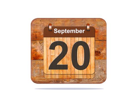 Calendar with the date of September 20.