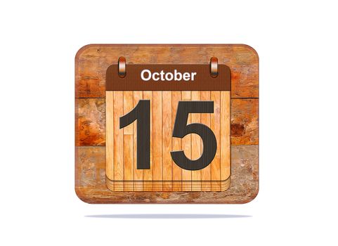 Calendar with the date of October 15.