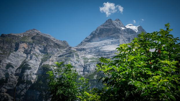 Beautiful little village of Gimmelwald Switzerland - typical Swiss landscape - travel photography