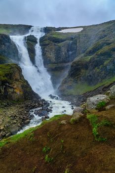 The Rjukandi waterfall on the Ring Road (1), near Egilsstadir, East Region, Iceland