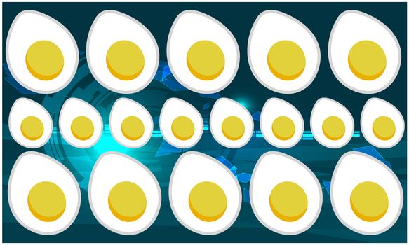 digital textile design of eggs on abstract background