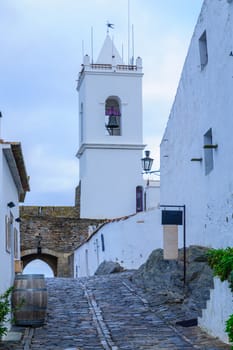View of the town gate in the historic village, in Monsaraz, Portugal