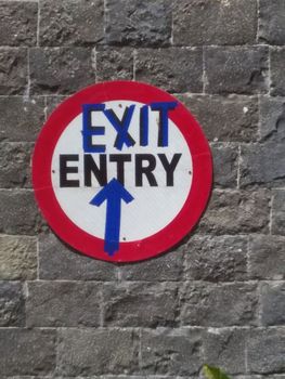exit and entry sign