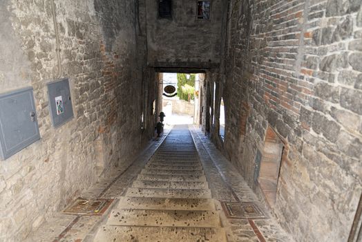 todi,italy june 20 2020 :architecture of the buildings in the village of todi between churches and glimpses of streets