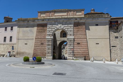 todi,italy june 20 2020 :Roman gate of the town of Todi located at the exit of the town
