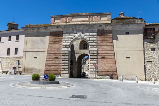 todi,italy june 20 2020 :Roman gate of the town of Todi located at the exit of the town