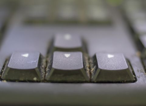 computer keyboard close up, left, right, up, down,