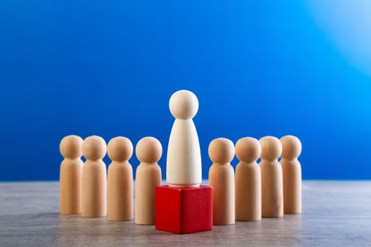 successful team leader, Leader standing out from the crown.