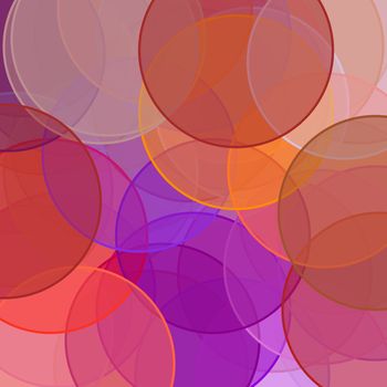 Abstract minimalist red orange brown violet illustration with circles useful as a background