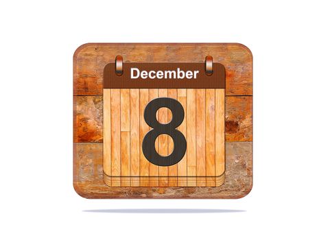 Calendar with the date of December 8.