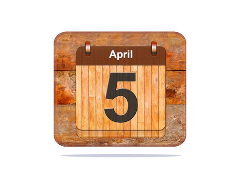Calendar with the date of April 5.