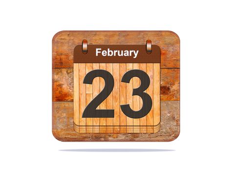 Calendar with the date of February 23.