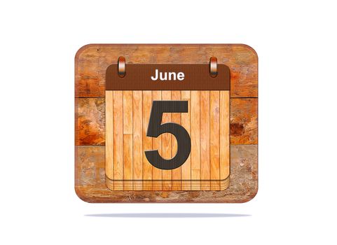 Calendar with the date of June 5.