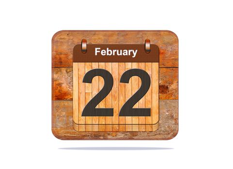 Calendar with the date of February 22.