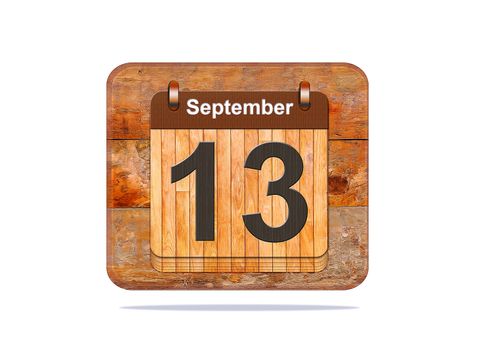 Calendar with the date of September 13.