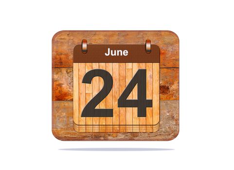 Calendar with the date of June 24.