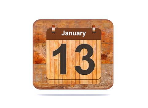 Calendar with the date of January 13.