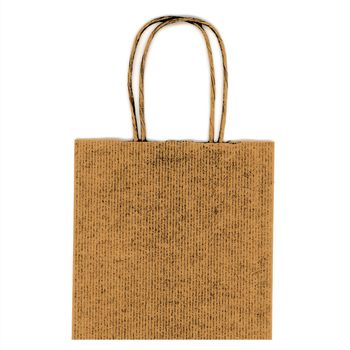 brown paper bag over a white background