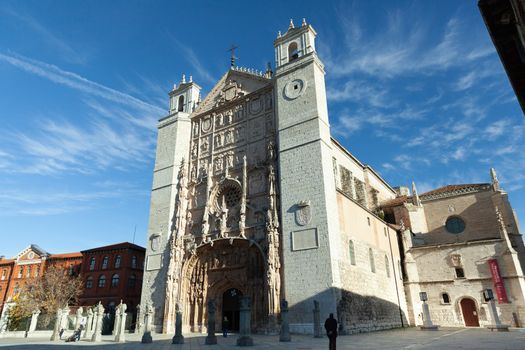 Valladolid, Spain - 8 December 2018: Iglesia de San Pablo (St. Paul's Convent church) front view