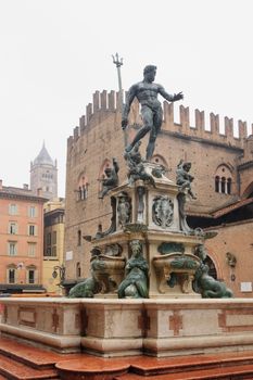 The Fountain of Neptune in Bologna, Emilia-Romagna, Italy
