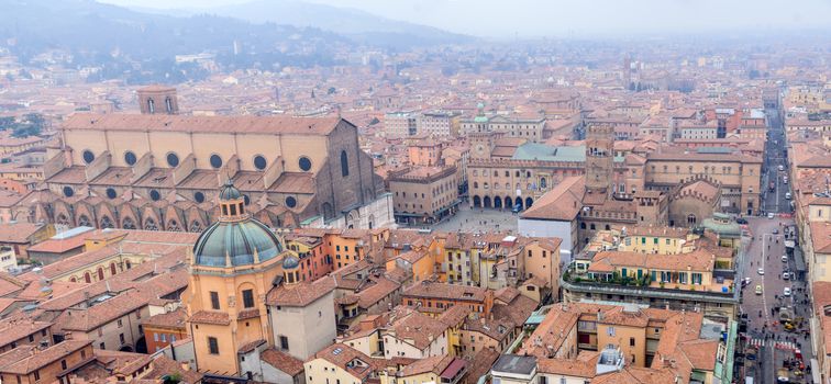 View of the historical center of Bologna, with the Basilica of San Petronio, in Bologna, Emilia-Romagna, Italy