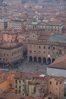 View of the historical center of Bologna, with the Piazza Maggiore, in Bologna, Emilia-Romagna, Italy