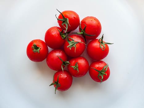 Red tomatoes Put on dish White,Food for healthy,white background