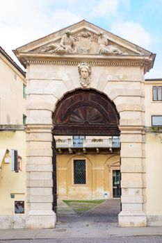 An old gate in Piazza del Castello, in Vicenza, Veneto, Italy