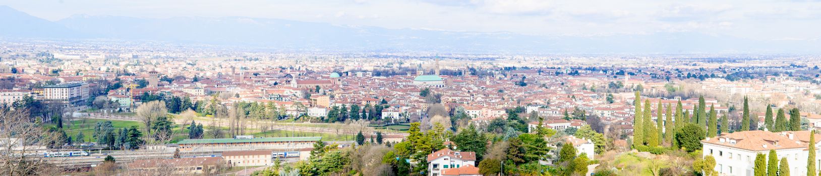 Panoramic view of the center of Vicenza, Veneto, Italy