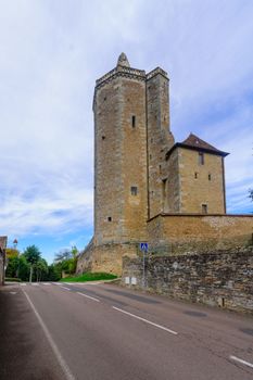 The Ursulines Tower, remaining element of the medieval fortress of Riveau, in Autun, Burgundy, France