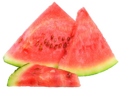 Piece of a ripe watermelon isolated on a white background.