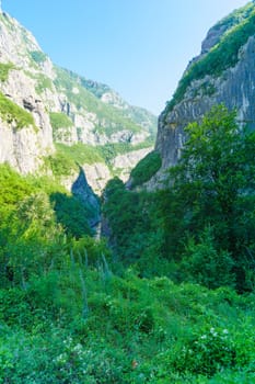View of the Moraca River and Canyon, and road no. 2. Montenegro