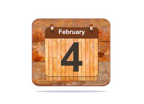 Calendar with the date of February 4.
