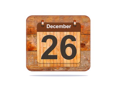 Calendar with the date of December 26.