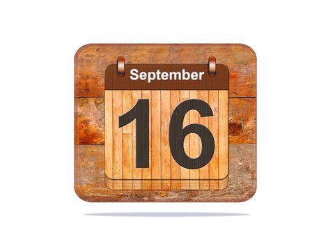 Calendar with the date of September 16.