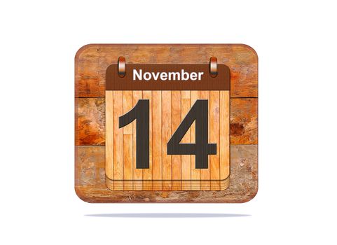 Calendar with the date of November 14.