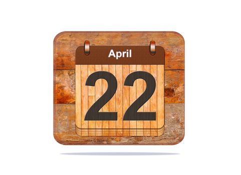 Calendar with the date of April 22.
