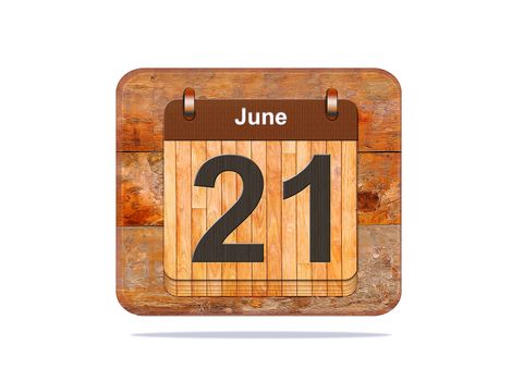 Calendar with the date of June 21.